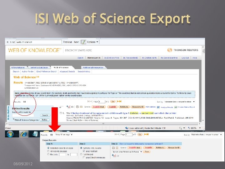 ISI Web of Science Export 06/05/2012 