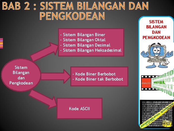 BAB 2 : SISTEM BILANGAN DAN PENGKODEAN SISTEM - Sistem Bilangan Biner - Sistem