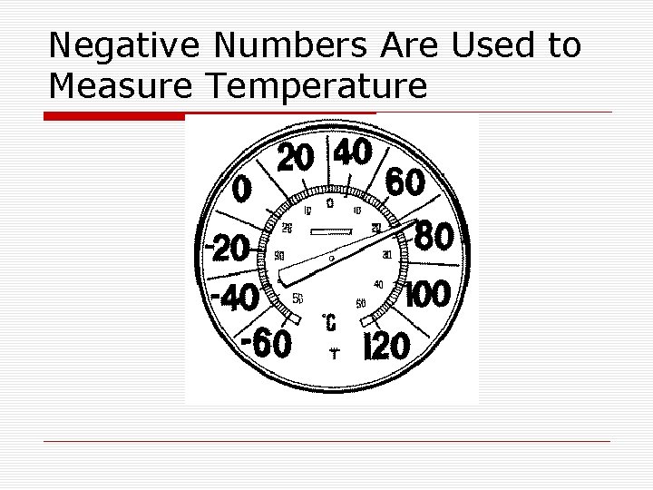 Negative Numbers Are Used to Measure Temperature 
