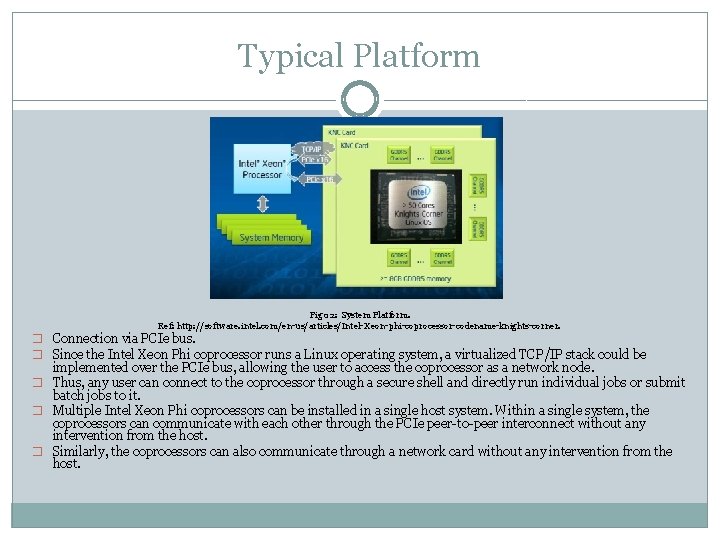 Typical Platform Fig 02: System Platform. Ref: http: //software. intel. com/en-us/articles/Intel-Xeon-phi-coprocessor-codename-knights-corner. � Connection via