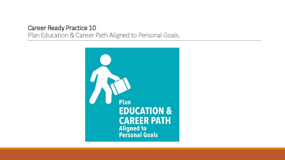 Career Ready Practice 10 Plan Education & Career Path Aligned to Personal Goals. 
