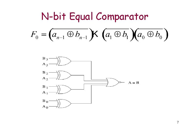 N-bit Equal Comparator 7 N-bit Equal Comparator 7