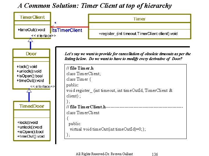 A Common Solution: Timer Client at top of hierarchy Let’s say we want to