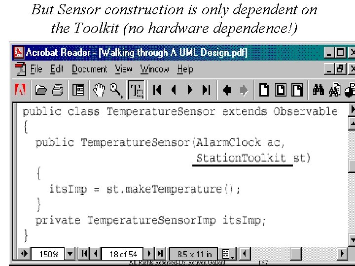 But Sensor construction is only dependent on the Toolkit (no hardware dependence!) All Rights