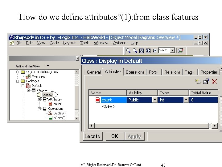 How do we define attributes? (1): from class features All Rights Reserved-Dr. Reuven Gallant