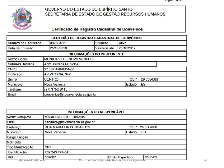 Crcc Certificado De Registro Cadastral De Convenente 30032017