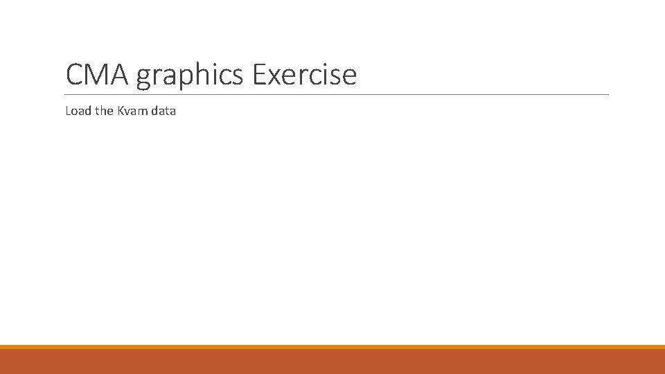 CMA graphics Exercise Load the Kvam data 