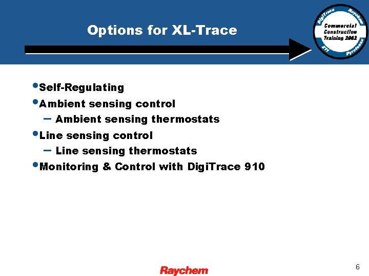 Options for XL-Trace • Self-Regulating • Ambient sensing control – Ambient sensing thermostats •