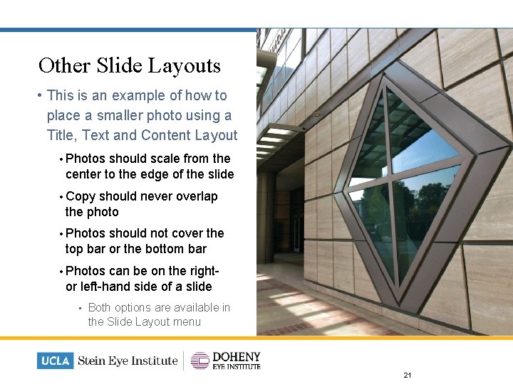 Other Slide Layouts • This is an example of how to place a smaller