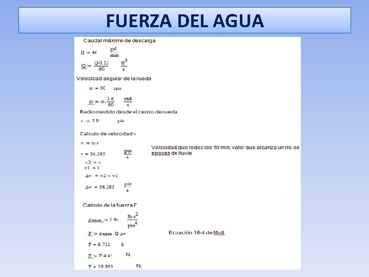 FUERZA DEL AGUA 