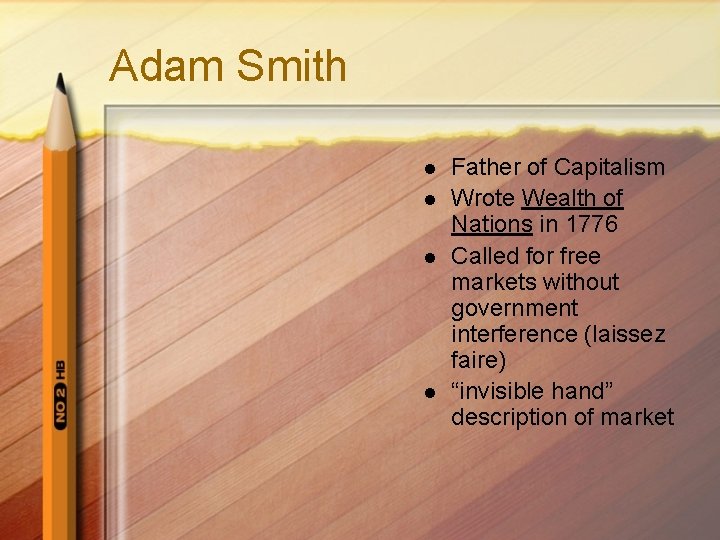 Adam Smith l l Father of Capitalism Wrote Wealth of Nations in 1776 Called