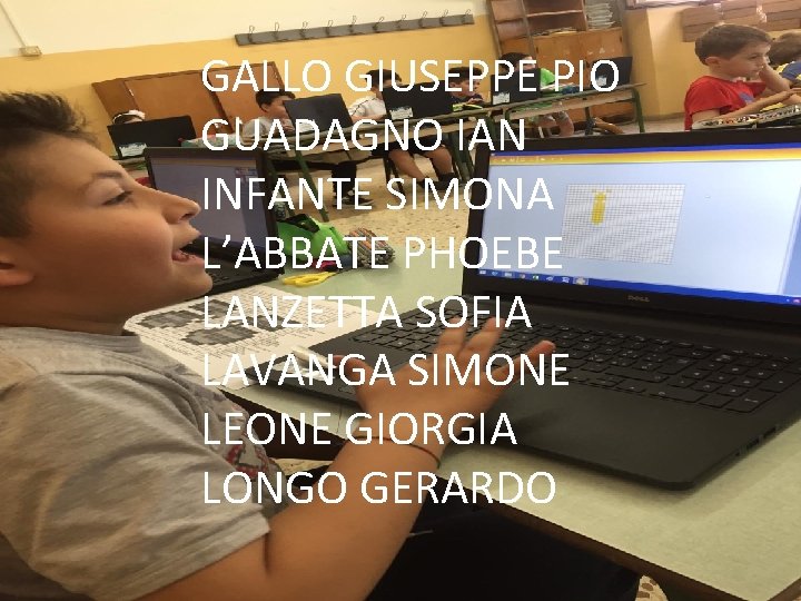 GALLO GIUSEPPE PIO GUADAGNO IAN INFANTE SIMONA L’ABBATE PHOEBE LANZETTA SOFIA LAVANGA SIMONE LEONE