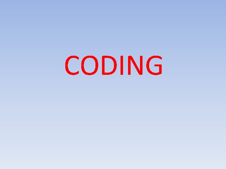 CODING 