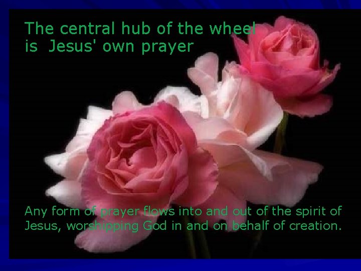 The central hub of the wheel is Jesus' own prayer Any form of prayer The central hub of the wheel is Jesus' own prayer Any form of prayer