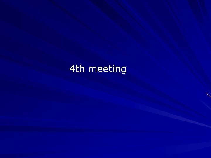 4 th meeting 4 th meeting