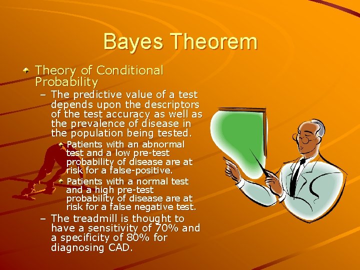 Bayes Theorem Theory of Conditional Probability – The predictive value of a test depends