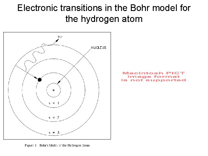 Electronic transitions in the Bohr model for the hydrogen atom 