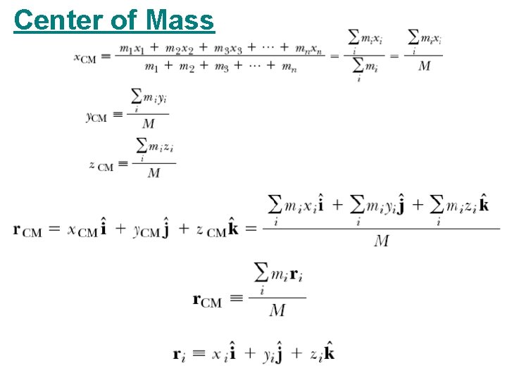 Center of Mass Center of Mass