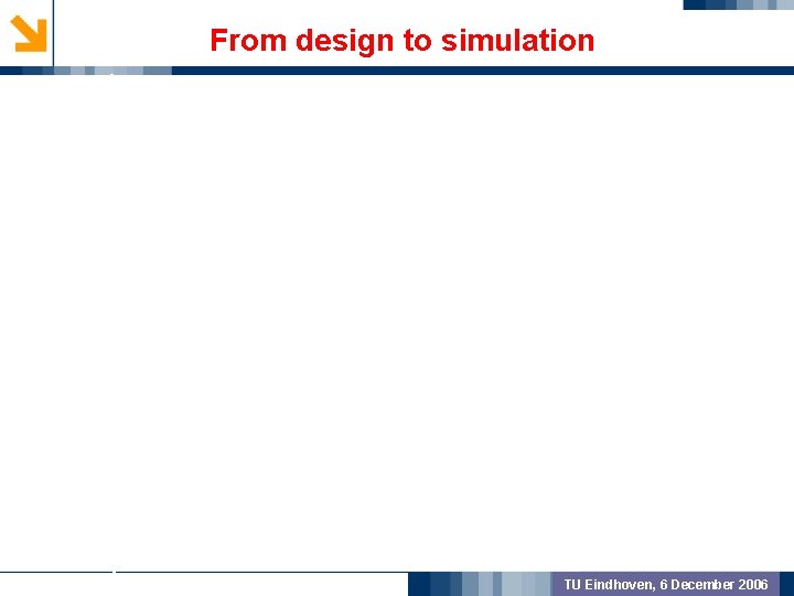 From design to simulation GEOMETRIC PREPROCSSING MODEL VALIDATION OUTCOME TU Eindhoven, 6 December 2006