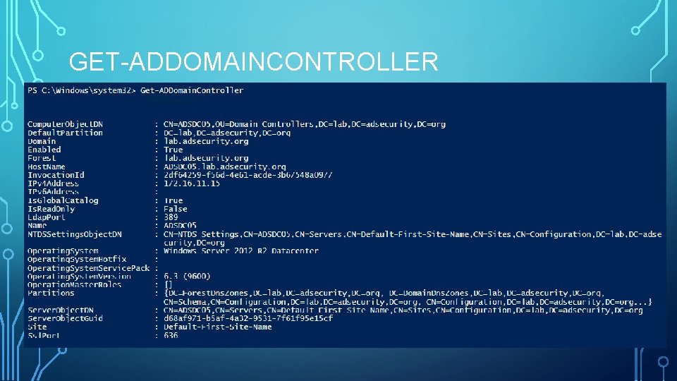 GET-ADDOMAINCONTROLLER GET-ADDOMAINCONTROLLER