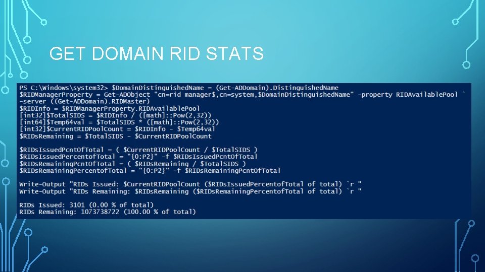 GET DOMAIN RID STATS GET DOMAIN RID STATS