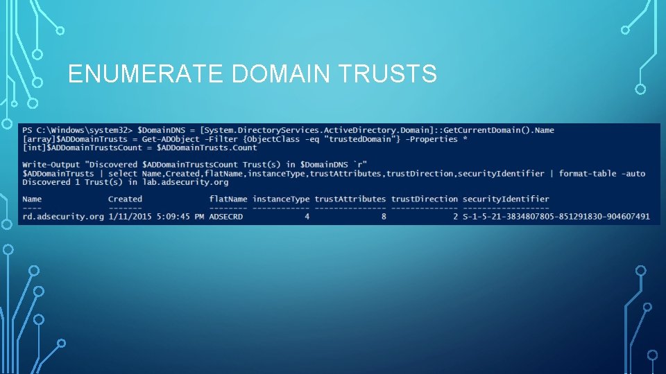 ENUMERATE DOMAIN TRUSTS ENUMERATE DOMAIN TRUSTS