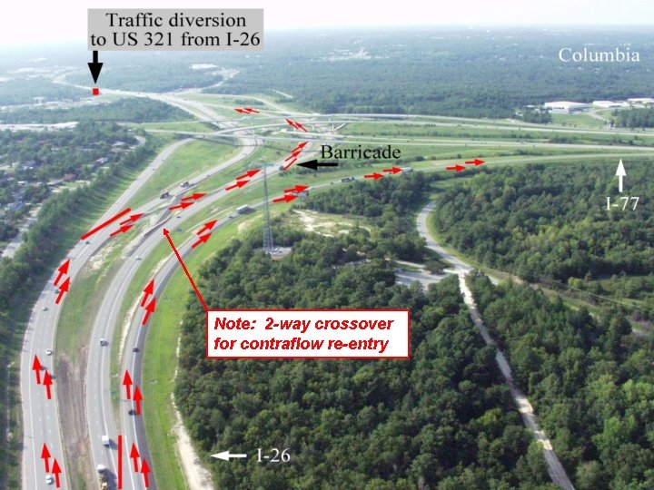 Note: 2 -way crossover for contraflow re-entry Note: 2 -way crossover for contraflow re-entry