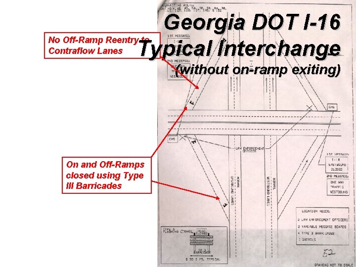 Georgia DOT I-16 No Off-Ramp Reentry to Contraflow Lanes Typical Interchange (without on-ramp exiting) Georgia DOT I-16 No Off-Ramp Reentry to Contraflow Lanes Typical Interchange (without on-ramp exiting)