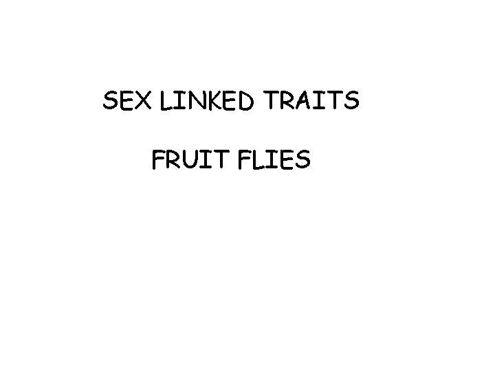 SEX LINKED TRAITS FRUIT FLIES SEX LINKED TRAITS FRUIT FLIES