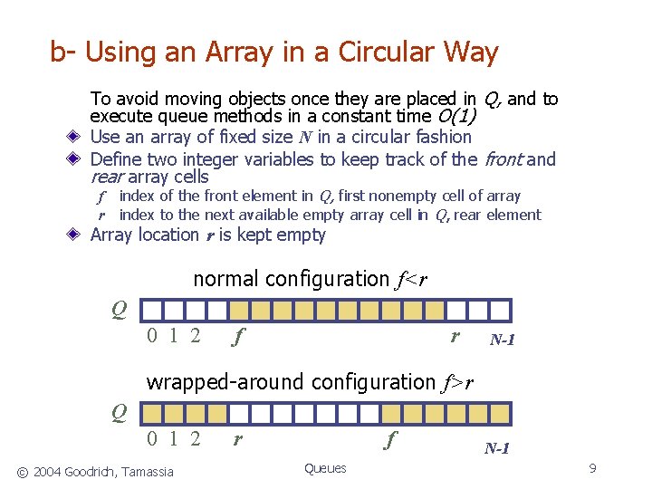 b- Using an Array in a Circular Way To avoid moving objects once they