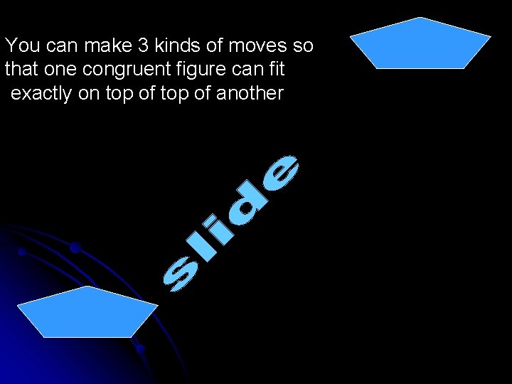 You can make 3 kinds of moves so that one congruent figure can fit