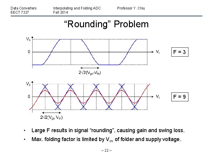 Data Converters EECT 7327 Interpolating and Folding ADC Fall 2014 Professor Y. Chiu “Rounding”