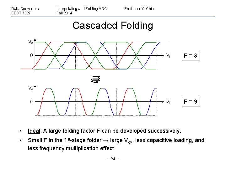 Data Converters EECT 7327 Interpolating and Folding ADC Fall 2014 Professor Y. Chiu Cascaded