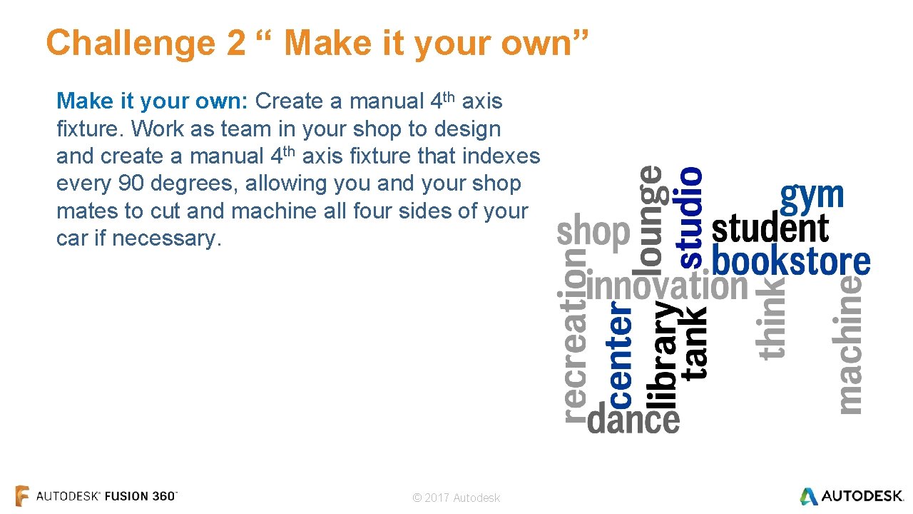 Challenge 2 “ Make it your own” Make it your own: Create a manual