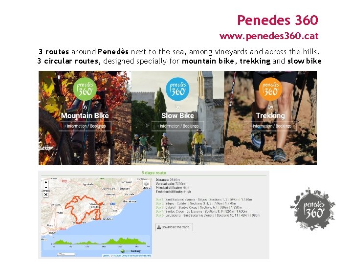 Penedes 360 www. penedes 360. cat 3 routes around Penedès next to the sea,