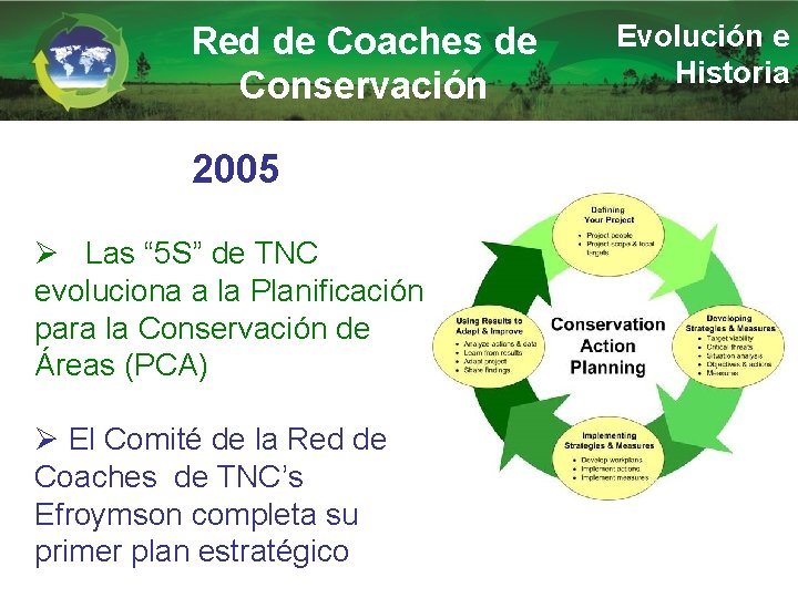 Red de Coaches de Conservación 2005 Ø Las “ 5 S” de TNC evoluciona