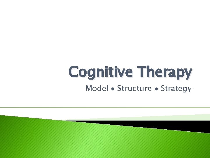 Cognitive Therapy Model Structure Strategy 