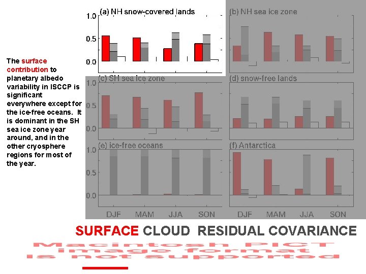 The surface contribution to planetary albedo variability in ISCCP is significant everywhere except for