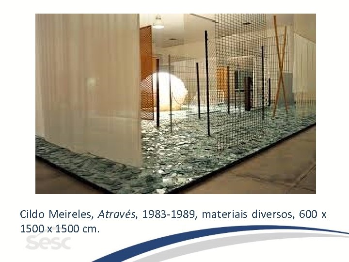 Cildo Meireles, Através, 1983 -1989, materiais diversos, 600 x 1500 cm. Cildo Meireles, Através, 1983 -1989, materiais diversos, 600 x 1500 cm.