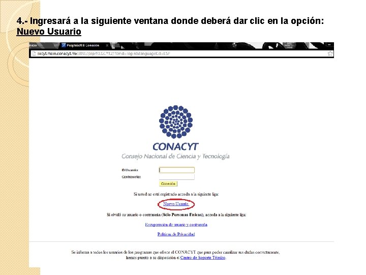 4. - Ingresará a la siguiente ventana donde deberá dar clic en la opción: