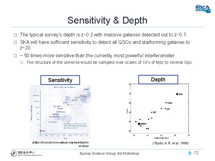 Sensitivity & Depth � The typical survey’s depth is z∼ 0. 2 with massive