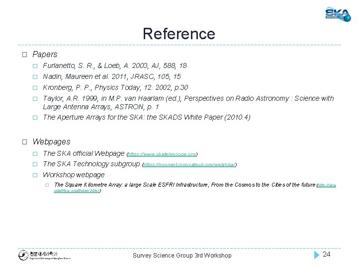 Reference � � Papers � Furlanetto, S. R. , & Loeb, A. 2003, AJ,