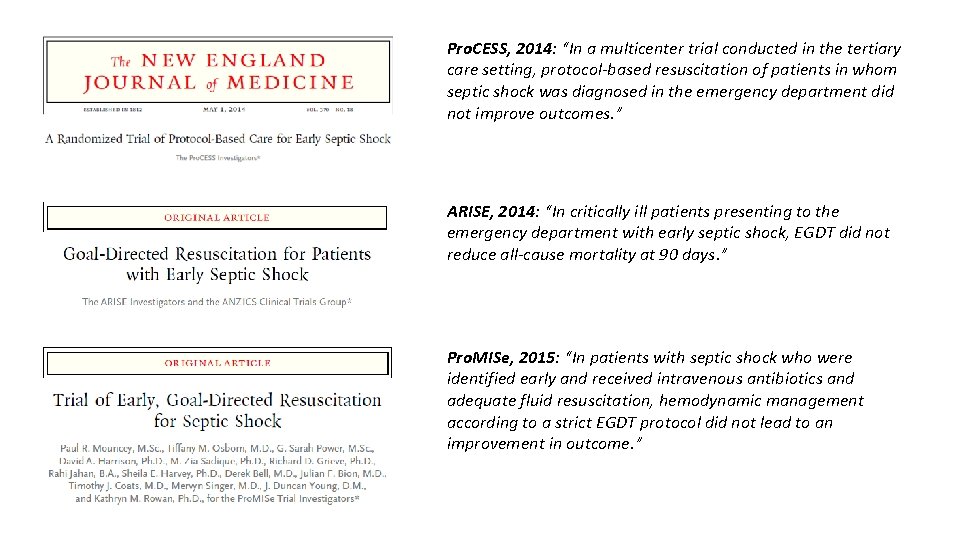 Pro. CESS, 2014: “In a multicenter trial conducted in the tertiary care setting, protocol-based