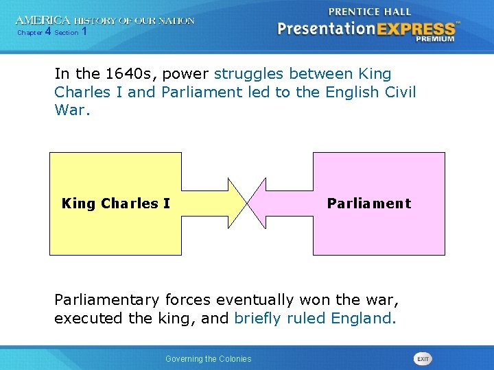 Chapter 4 Section 1 In the 1640 s, power struggles between King Charles I