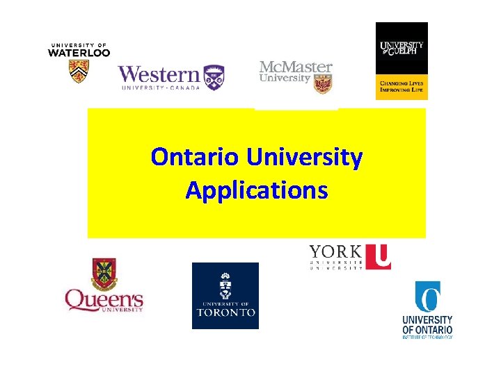 Ontario University Applications 