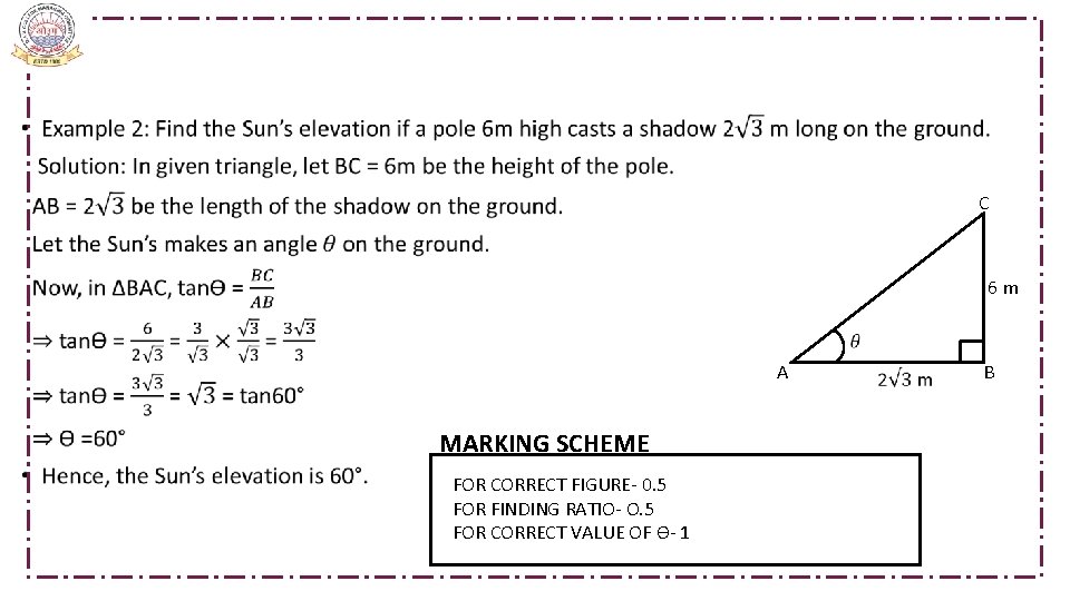  • C 6 m A MARKING SCHEME FOR CORRECT FIGURE- 0. 5 FOR