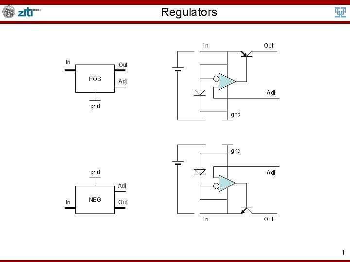 Regulators In In Out POS Adj gnd gnd Adj In NEG Out In Out Regulators In In Out POS Adj gnd gnd Adj In NEG Out In Out