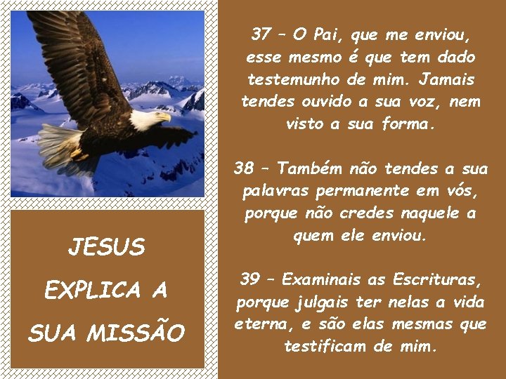 37 – O Pai, que me enviou, esse mesmo é que tem dado testemunho