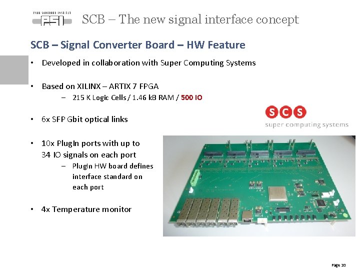 SCB – The new signal interface concept SCB – Signal Converter Board – HW