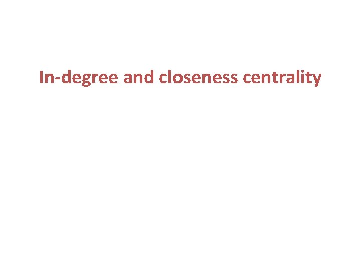 In-degree and closeness centrality 